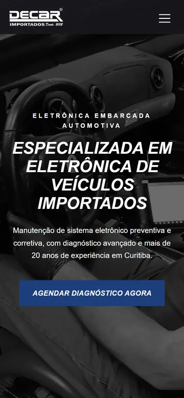 O mesmo site no celular